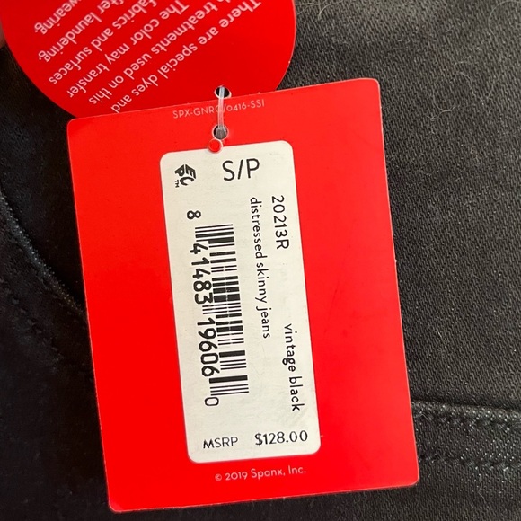 Spanx Distressed Skinny Jeans in Vintage Black, Size Small NWT - Picture 3 of 5